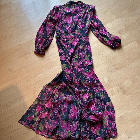 Club Monaco Pink/green Floral print maxi dress, 00. GD1141 - Picture 6 of 11